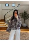 MAVİ TASARIM KOL FIRFIRLI BLUZ - 5137