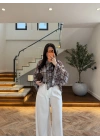 MAVİ TASARIM KOL FIRFIRLI BLUZ - 5137
