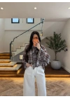 MAVİ TASARIM KOL FIRFIRLI BLUZ - 5137