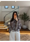 MAVİ TASARIM KOL FIRFIRLI BLUZ - 5137