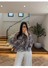 MAVİ TASARIM KOL FIRFIRLI BLUZ - 5137