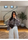MAVİ TASARIM KOL FIRFIRLI BLUZ - 5137