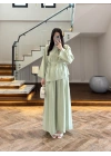 MİNT OMUZ PİLİ DETAY BLUZ TAKIM-26103