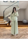 MİNT OMUZ PİLİ DETAY BLUZ TAKIM-26103