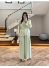 MİNT OMUZ PİLİ DETAY BLUZ TAKIM-26103