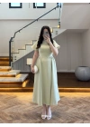 (ÖN SİPARİŞ)MİNT TAŞ DETAY ELBİSE -EU3220
