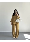 MİSTY CAMEL KETEN GÖMLEK TAKIM