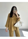 MİSTY CAMEL KETEN GÖMLEK TAKIM