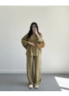 MİSTY HAKİ KETEN GÖMLEK TAKIM