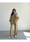MİSTY HAKİ KETEN GÖMLEK TAKIM