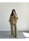MİSTY HAKİ KETEN GÖMLEK TAKIM