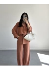 MİSTY KİREMİT KETEN GÖMLEK TAKIM