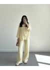 MİSTY SARI KETEN GÖMLEK TAKIM