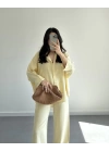MİSTY SARI KETEN GÖMLEK TAKIM