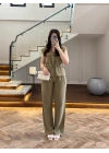 MSD HAKİ SIFIR KOL YELEK TAKIM-8602