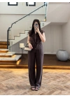 MSD KAHVE SIFIR KOL YELEK TAKIM-8602