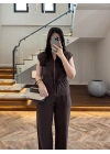 MSD KAHVE SIFIR KOL YELEK TAKIM-8602
