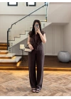 MSD KAHVE SIFIR KOL YELEK TAKIM-8602