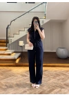 MSD LACİVERT SIFIR KOL YELEK TAKIM-8602