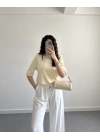 MSD SARI VATKALI YARIM KOL TSHİRT