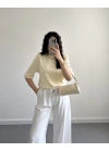 MSD SARI VATKALI YARIM KOL TSHİRT