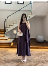 MÜRDÜM ASİMETRİK VOLAN DETAY ELBİSE-2403