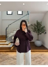 MÜRDÜM BAĞCIKLI DİK YAKA GÖMLEK-5566