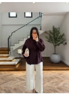 MÜRDÜM BAĞCIKLI DİK YAKA GÖMLEK-5566