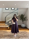 MÜRDÜM DÜĞME DETAY ELBİSE - 3201