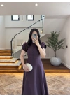 MÜRDÜM DÜĞME DETAY ELBİSE - 3201