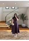 MÜRDÜM DÜĞME DETAY ELBİSE - 3201