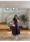 MÜRDÜM DÜĞME DETAY ELBİSE - 3201