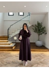 MÜRDÜM FULAR DETAY ELBİSE -2348