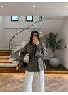 HAKİ GENİŞ KOL DETAY GÖMLEK -5568