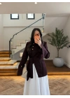 MÜRDÜM KRUVAZE VOLAN DETAY CEKET-7733