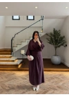 MÜRDÜM PİLE DETAY YARASA KOL ELBİSE-26K5404