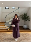 MÜRDÜM PİLE DETAY YARASA KOL ELBİSE-26K5404