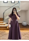 MÜRDÜM TAŞ DETAY ELBİSE -EU3220