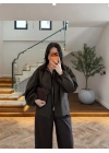 OLİVE-KAHVE EKOSE İNCE MONT -9766