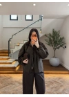 OLİVE-KAHVE EKOSE İNCE MONT -9766