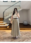 OLİVE KEMERLİ ETEKLİ PANTOLON-51354