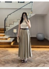 OLİVE KEMERLİ ETEKLİ PANTOLON-51354