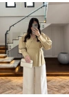 OLİVE ÖNÜ PİLELİ GÖMLEK -9243