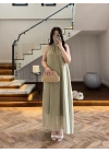 ADA ÇAYI YAKA BAĞCIKLI ELBİSE-3438