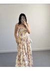 OLİVİA SARI ÇİÇEKLİ ELBİSE