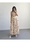 OLİVİA SARI ÇİÇEKLİ ELBİSE