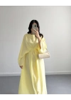 ÖNDEN BAĞCIKLI TENSEL ELBİSE SARI