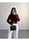 ÖNÜ DÜĞMELİ HIRKA BORDO