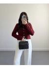 ÖNÜ DÜĞMELİ HIRKA BORDO