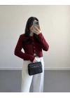 ÖNÜ DÜĞMELİ HIRKA BORDO